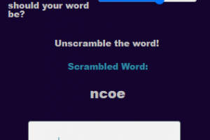Word Scramble Screen