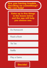 Decider App Screen