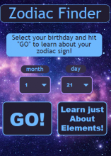 Zodiac Finder Screen