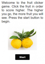 Fruit Clicker Screen